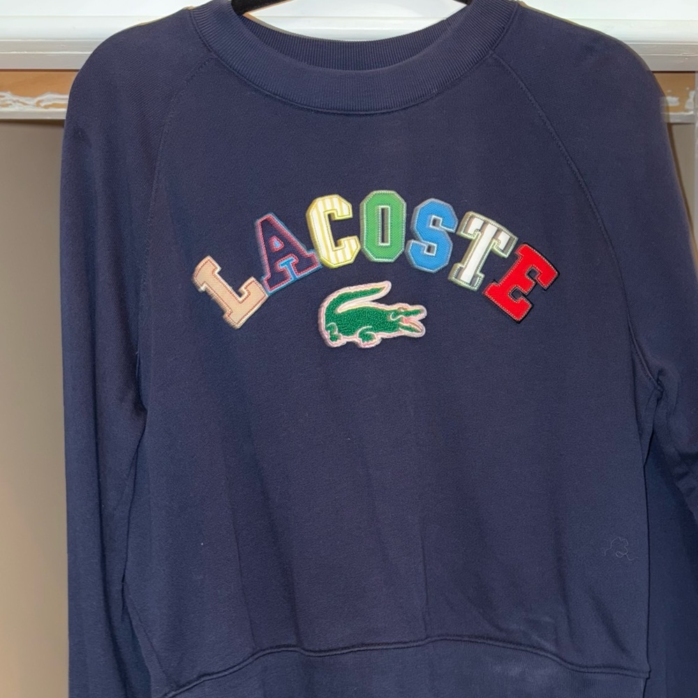 Lacoste Dark Blue Sweatshirt with Colorful Logo